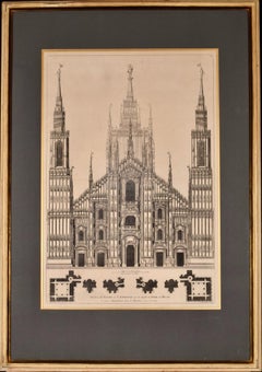 Milan Cathedral: A Framed 1704 Architectural Rendering by Mortier after Blaeu