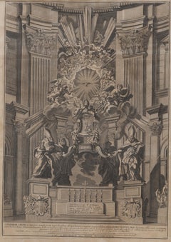 St. Peter's Chair - Original Etching by P. Mortier - 17th Century