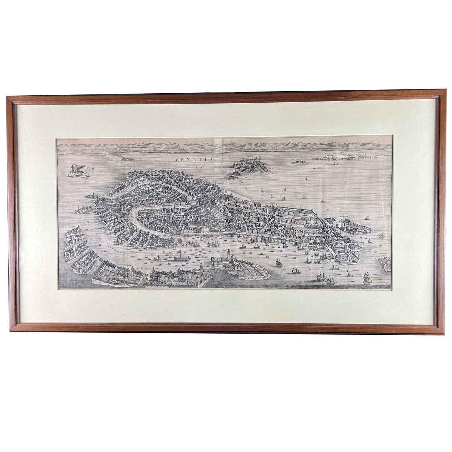 Vue de Venise Gravure ancienne sur cuivre Eau-forte 1724 Pierre Mortier en vente 1