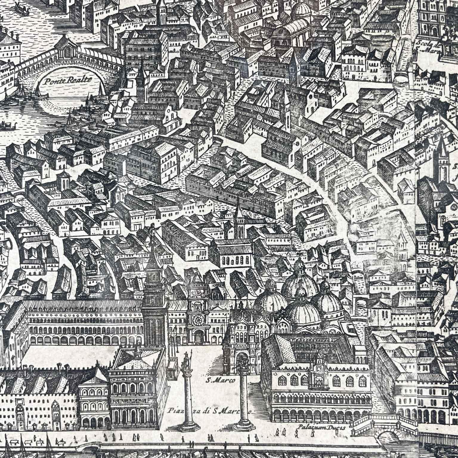 Vue de Venise Gravure ancienne sur cuivre Eau-forte 1724 Pierre Mortier en vente 7