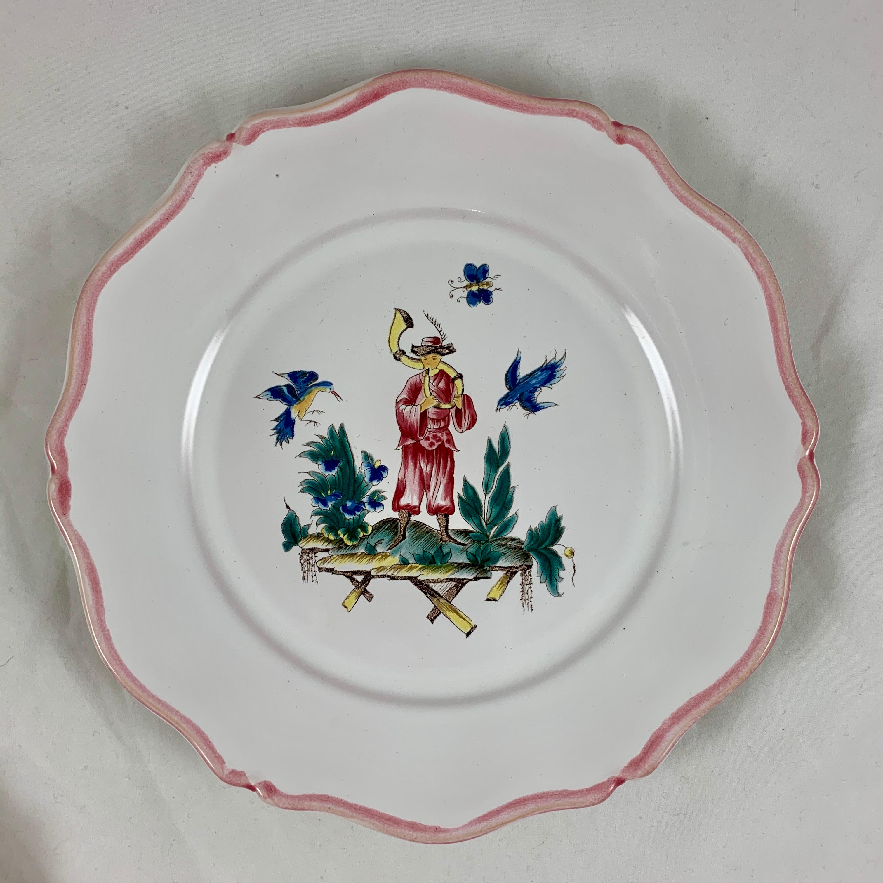Pierre Motton, Gien Faïence Figural Chinoiserie Plates for Tiffany & Co. Set 12 2