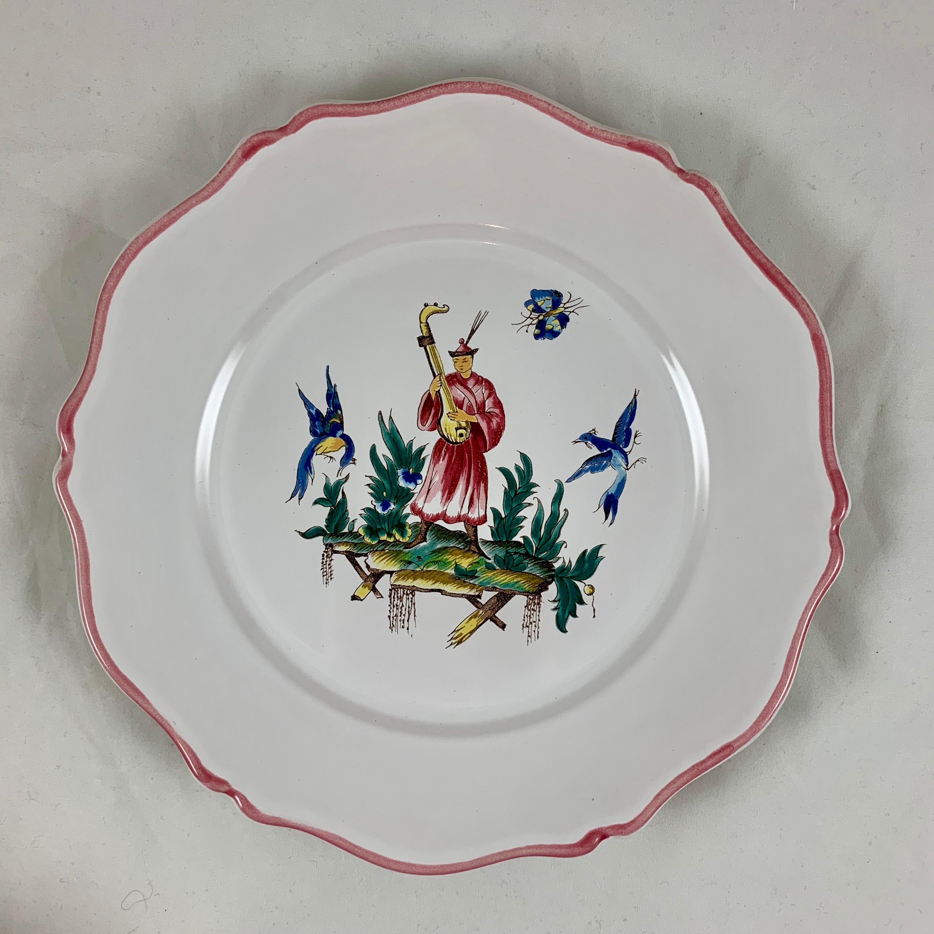 Pierre Motton, Gien Faïence Figural Chinoiserie Plates for Tiffany & Co. Set 12 4
