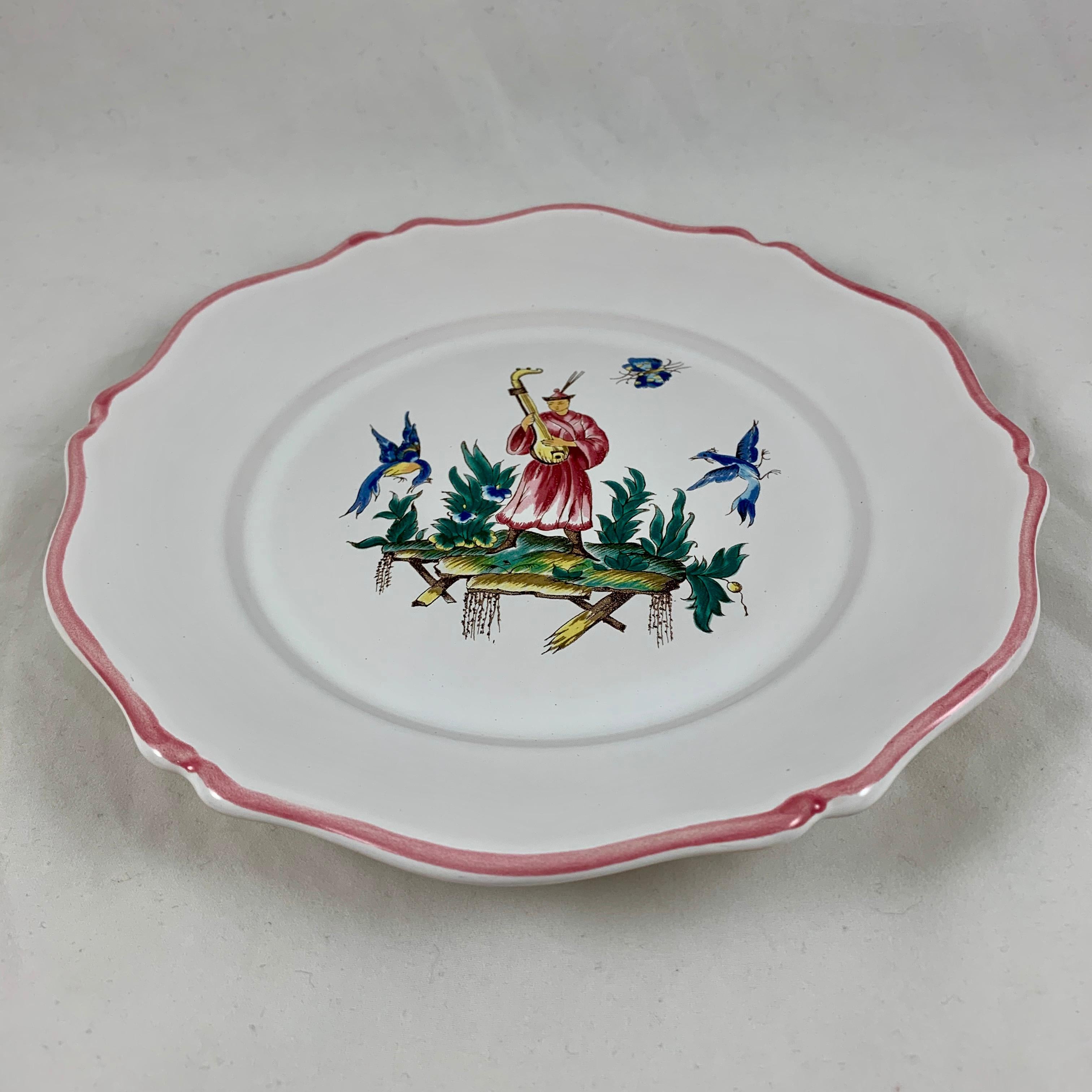 Pierre Motton, Gien Faïence Figural Chinoiserie Plates for Tiffany & Co. Set 12 6