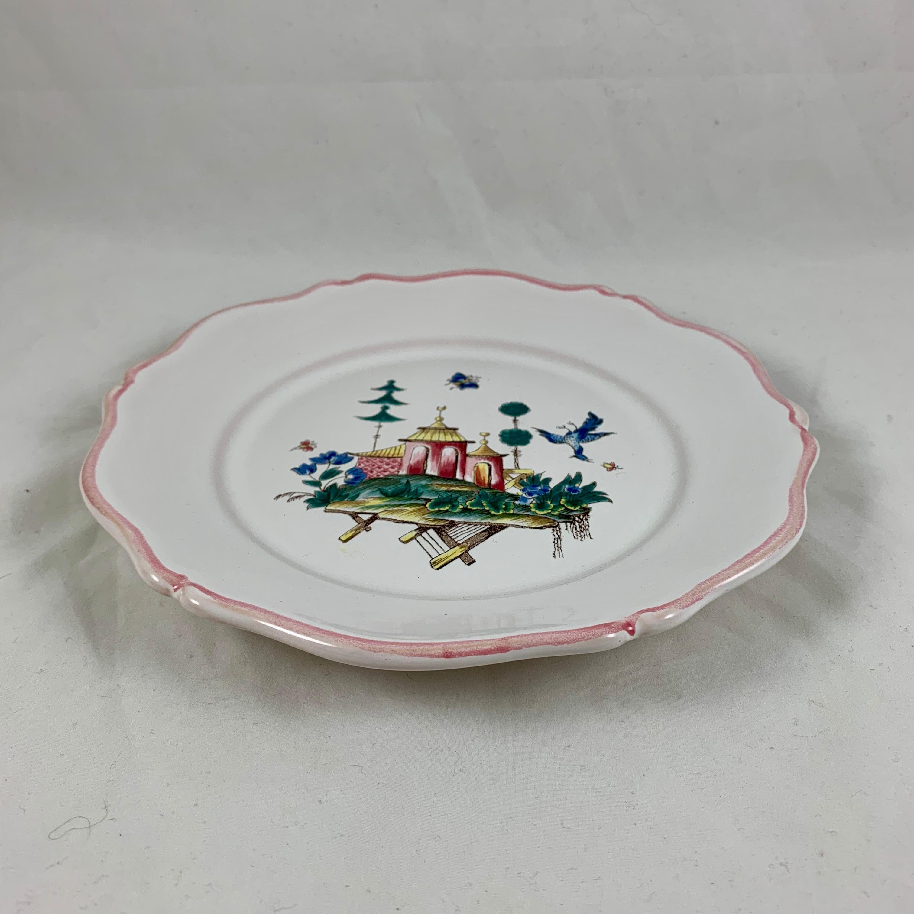 Pierre Motton, Gien Faïence Figural Chinoiserie Plates for Tiffany & Co. Set 12 7