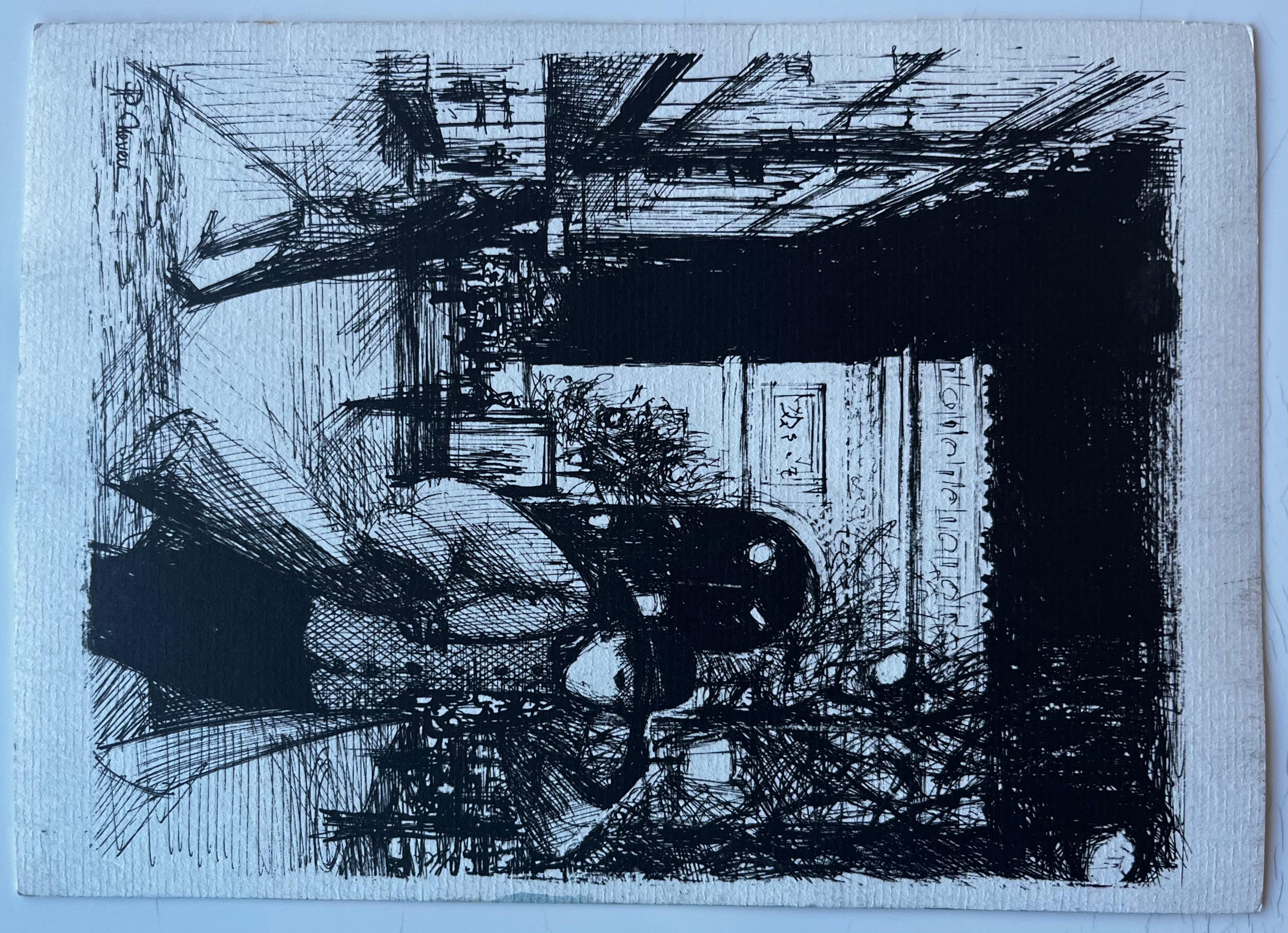 Barco de pesca azul en el puerto de Bretaña Acuarela francesa de Pierre Neveu en venta 7