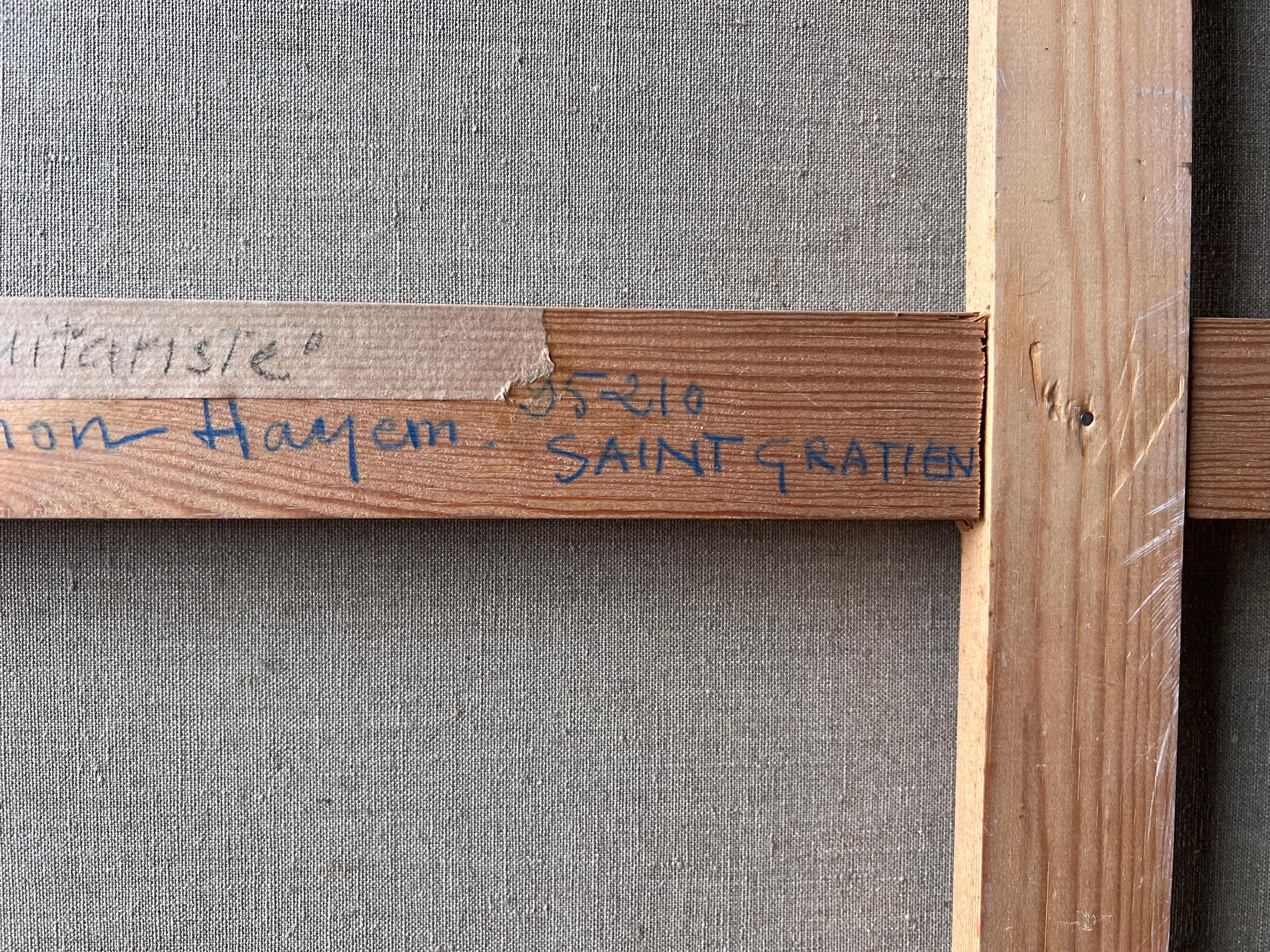 Klassischer Gitarrist beim Notenlesen im Konzert Französisches Ölgemälde im Angebot 2