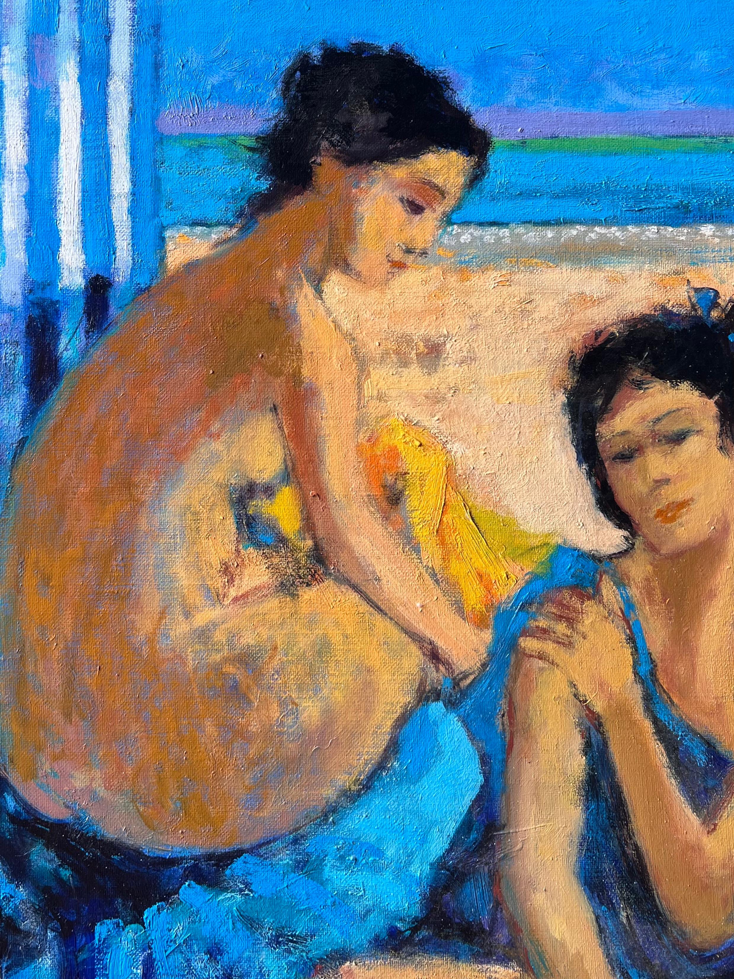 On the Beach
Artist: Pierre Neveu (French b.1929)
signed lower left 
Medium: oil on canvas, unframed
Canvas: 21 x 18 inches
inscribed verso
Condition: Good and sound condition
Provenance: From the artist’s studio sale in France; all works by this