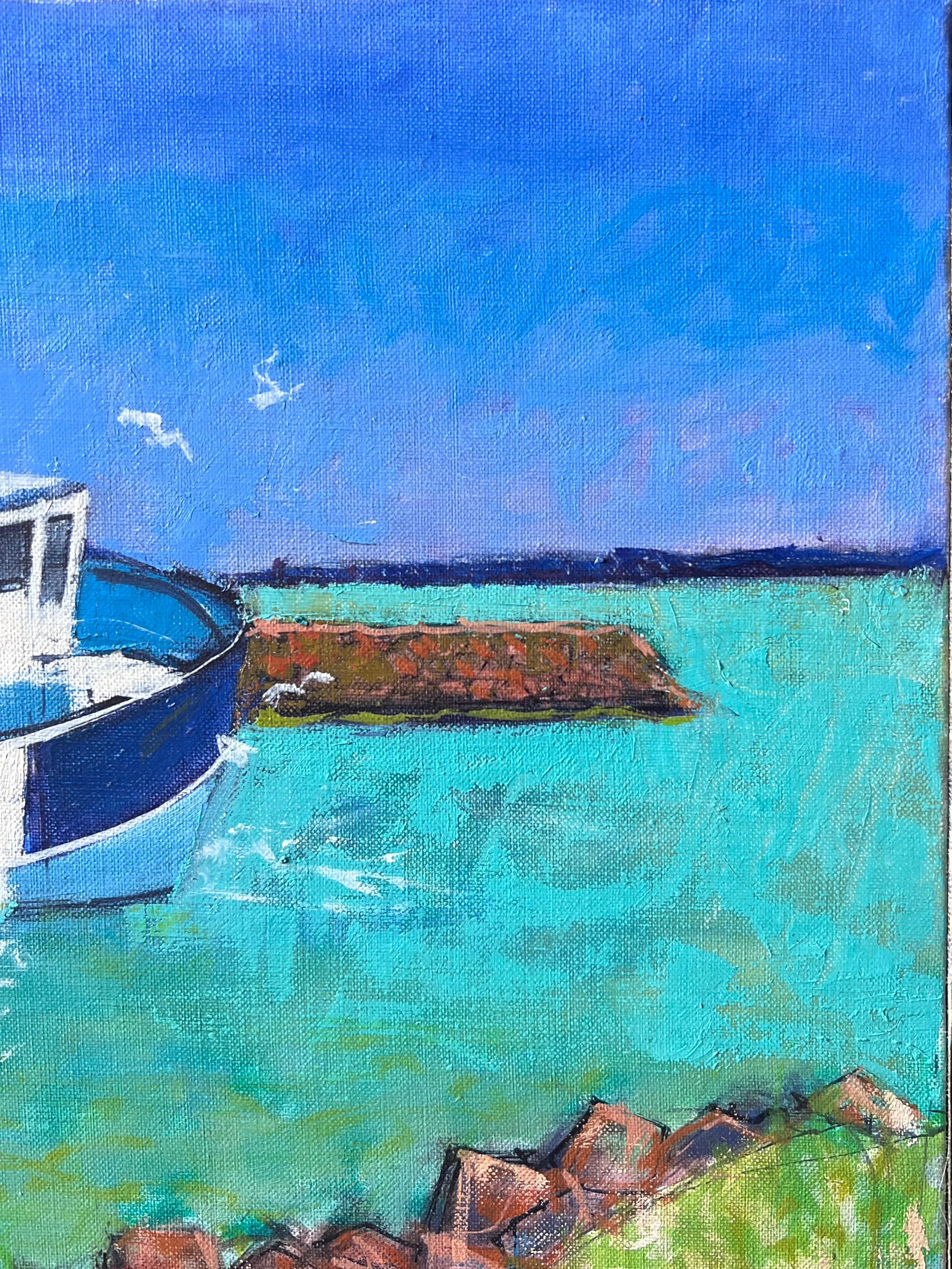 Bateaux de pêche dans le port
Artistics : Pierre Neveu (français né en 1929)
Signé en bas à droite
Médium : huile sur toile, non encadrée
Toile : 15 x 21.5 pouces
Titres au verso
Condit : Bon et sain état
Provenance : De la vente de l'atelier de