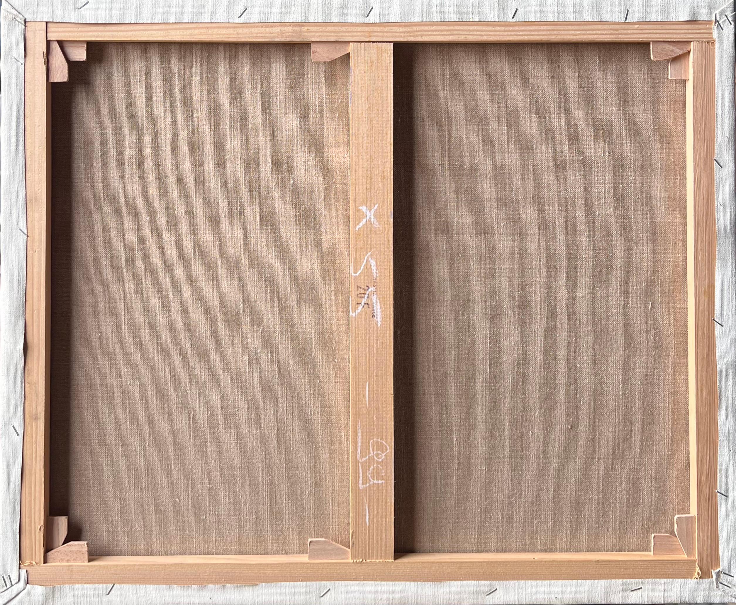 Französisches postimpressionistisches Ölgemälde Dame mit Hut isst Obst am Tisch im Angebot 4