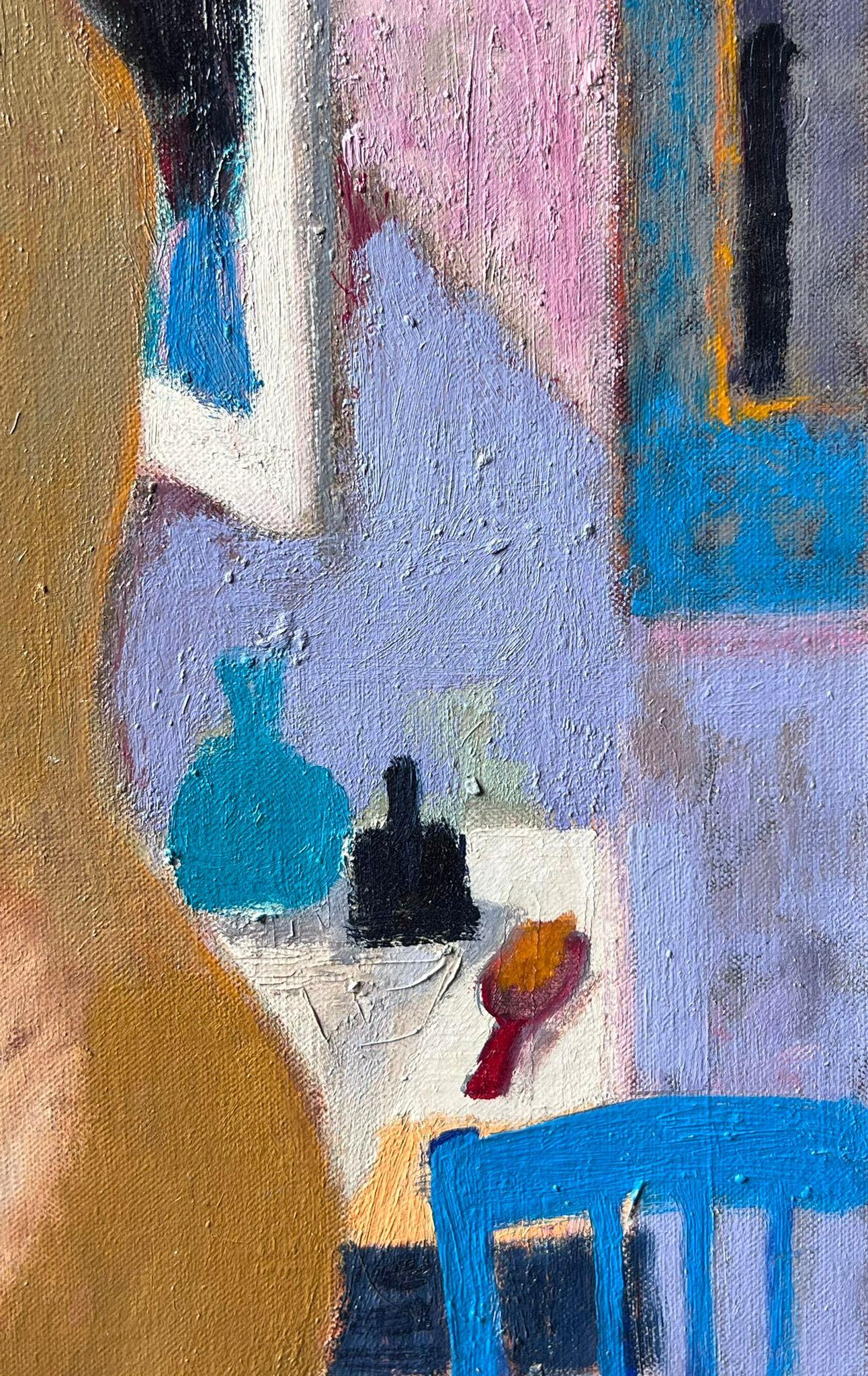 Französisch Post Impressionist Ölgemälde Nude Lady in Badezimmer Interieur im Angebot 2