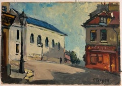 French Village Street Scene Church Light Study Impressionist Painting