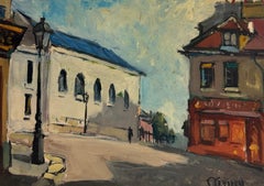 French Village Street Scene Church Light Study Impressionist Painting