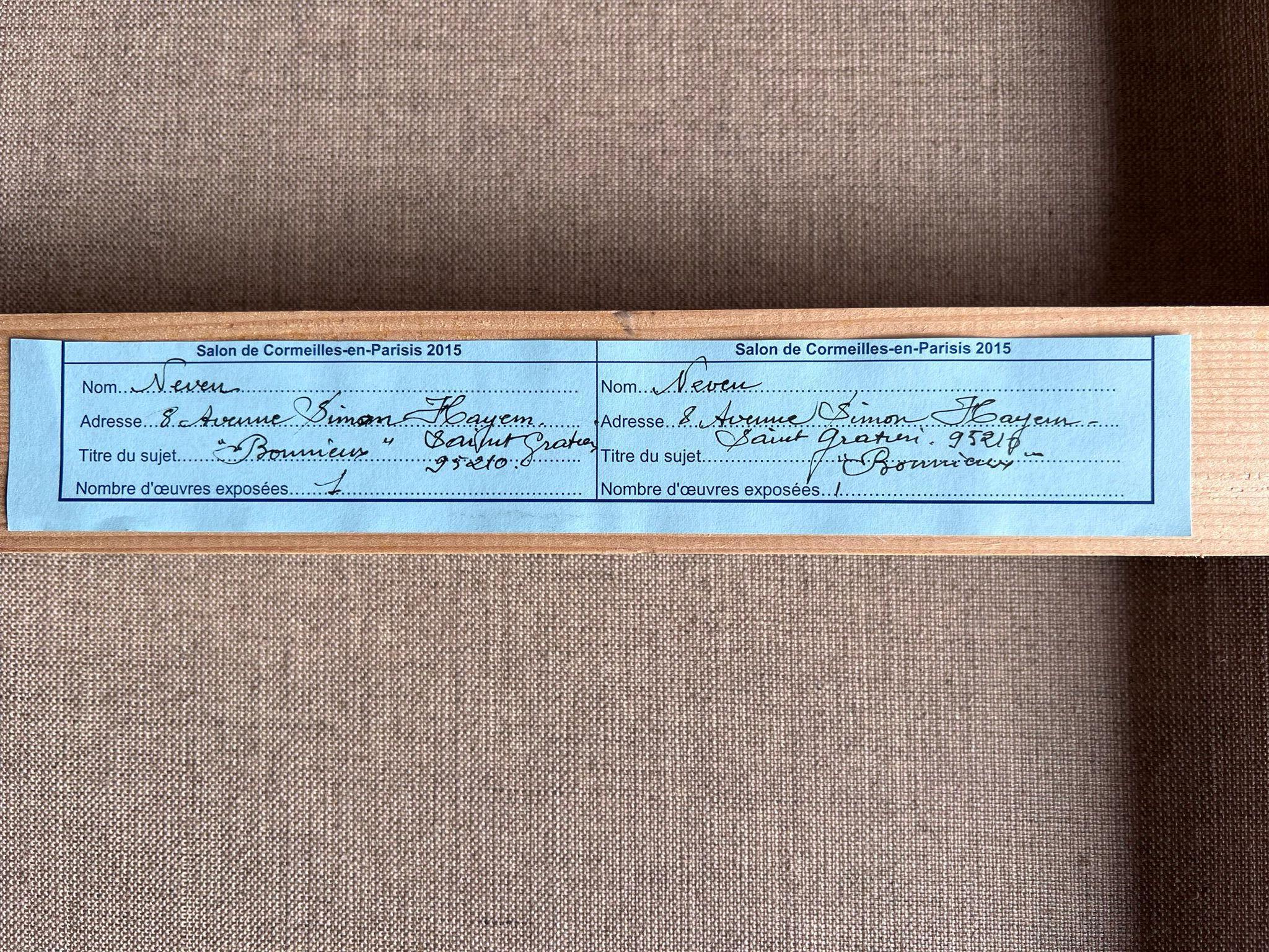 Enorme cuadro al óleo francés contemporáneo Bonnieux Luberon Provence Village en venta 6