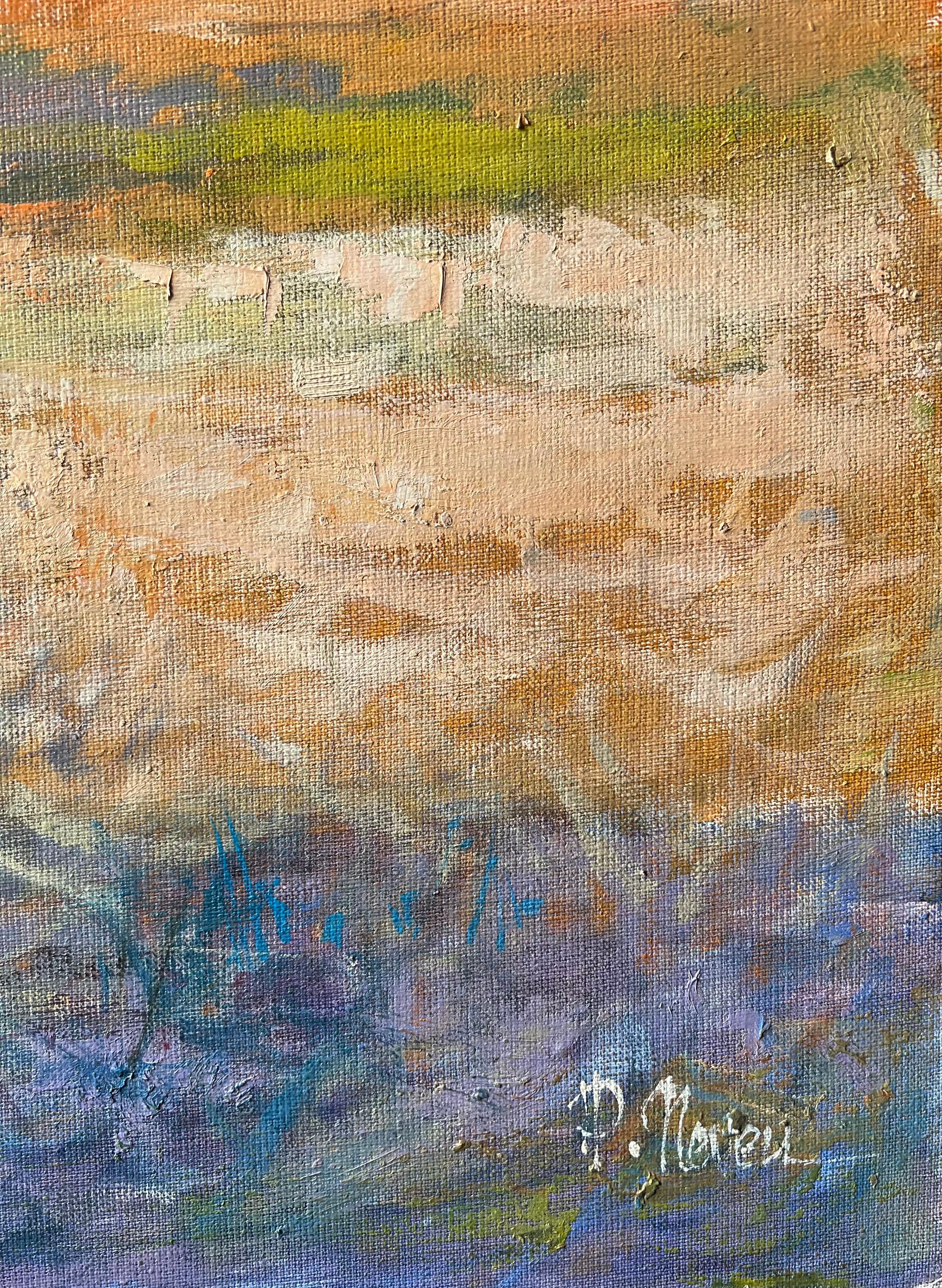 Riesige Französisch Post Impressionist signiert Öl Lourmarin Luberon Tal Provence im Angebot 5