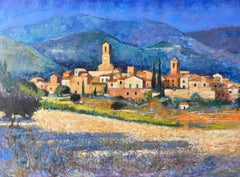 Huge French Post Impressionist Signed Oil Lourmarin Luberon Valley Provence