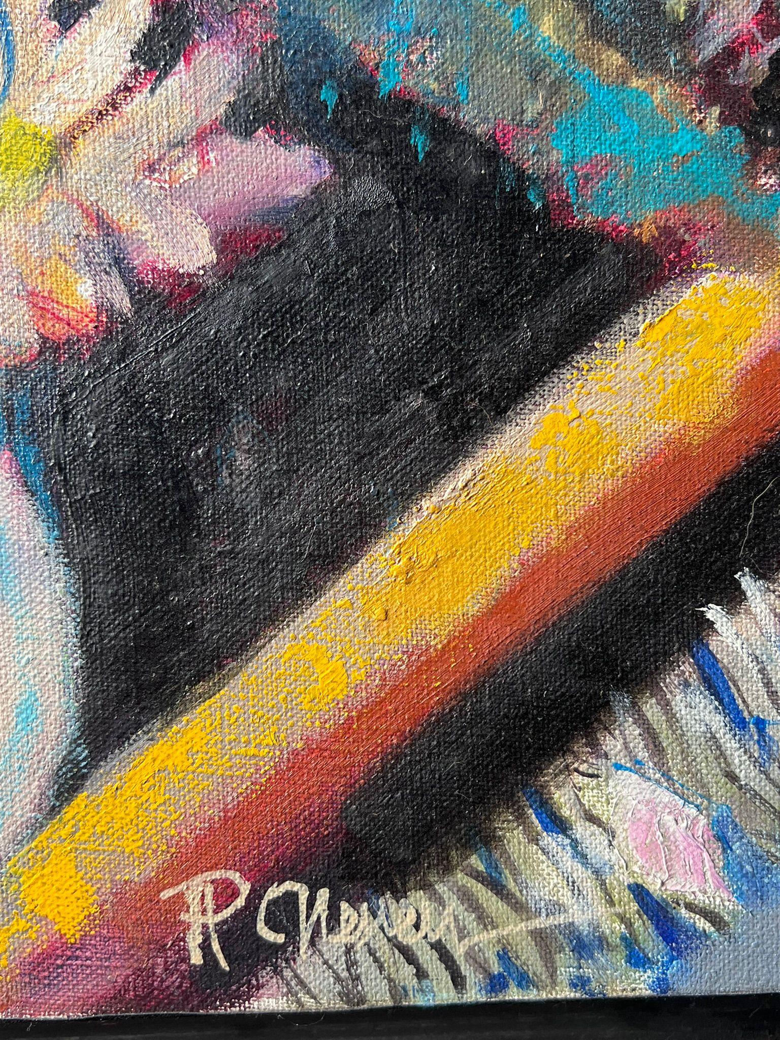 Große Französisch Impressionist signiert Ölgemälde reichlich rosa Blumen Stillleben im Angebot 2