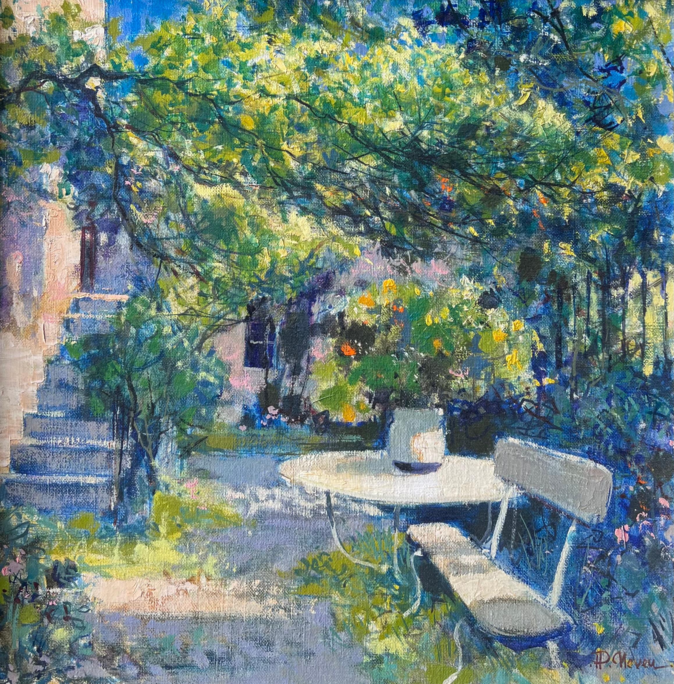 Le Jardin en Provence Alter Steingarten 
Haus Französischer Impressionist Ölgemälde