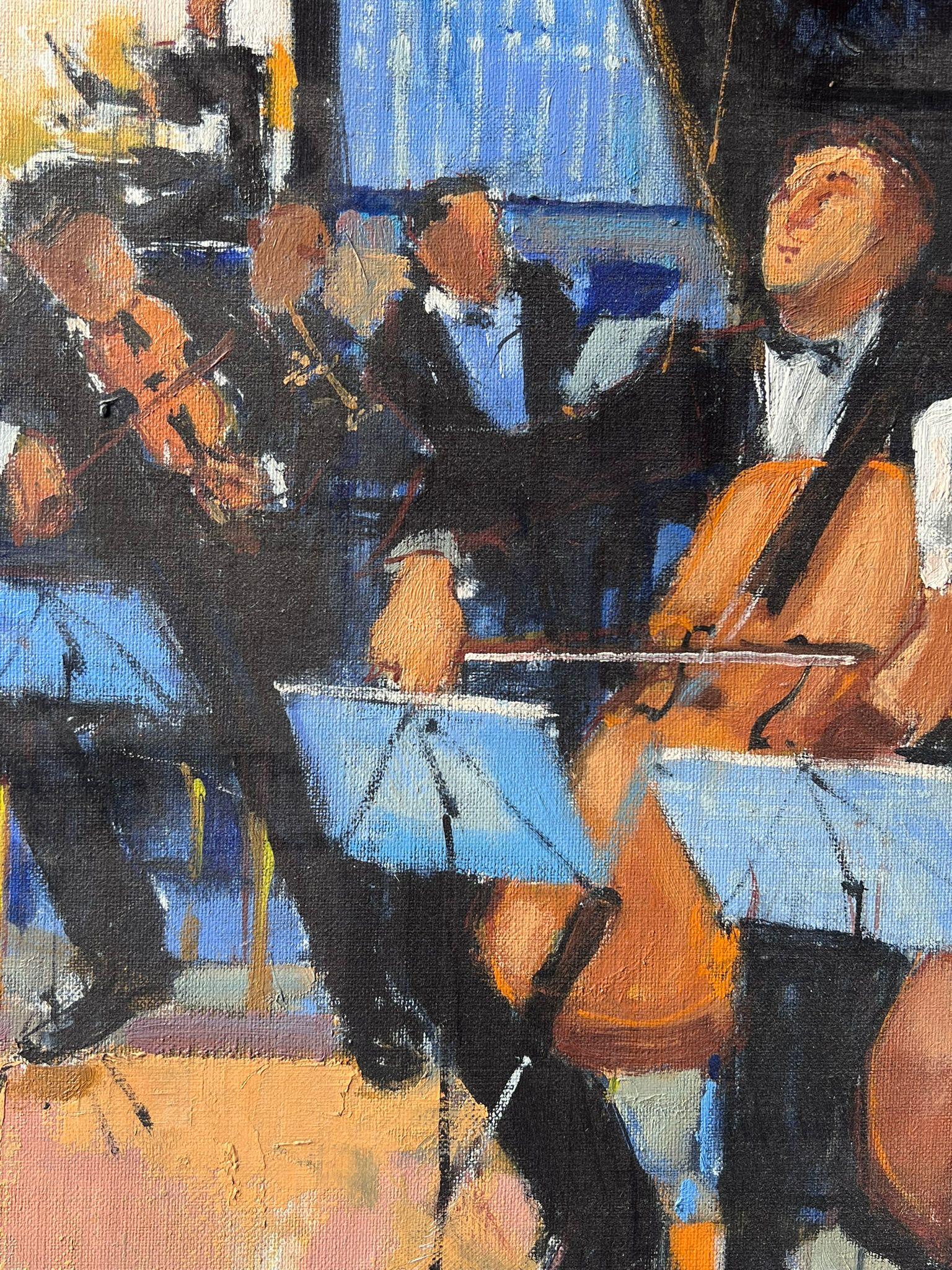 
Orchestermusiker 
Künstler: Pierre Neveu (Franzose, geb. 1929)
signiert unten links
Medium: Öl auf Leinwand, ungerahmt
Leinwand: 15,75 x 15,75 Zoll
verso beschriftet
Zustand: Guter und gesunder Zustand
Provenienz: Aus dem Atelierverkauf des