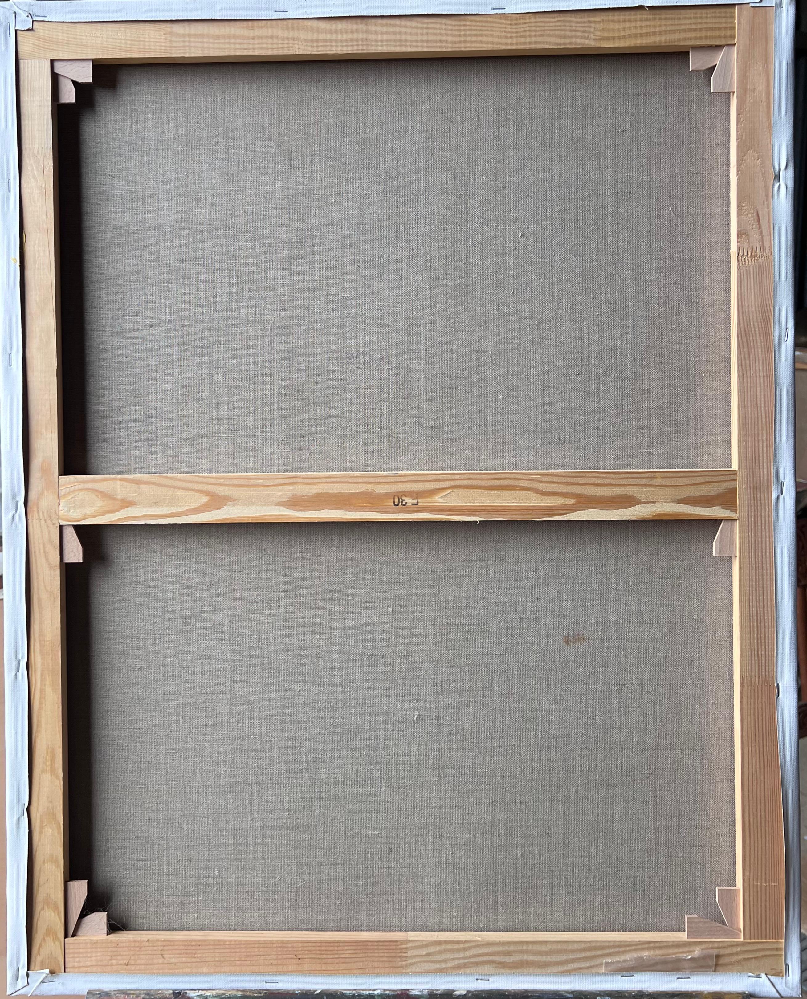 Orchestre avec chef d'orchestre dirigeant les musiciens à un A Hall lumineux Peinture à l'huile française en vente 2