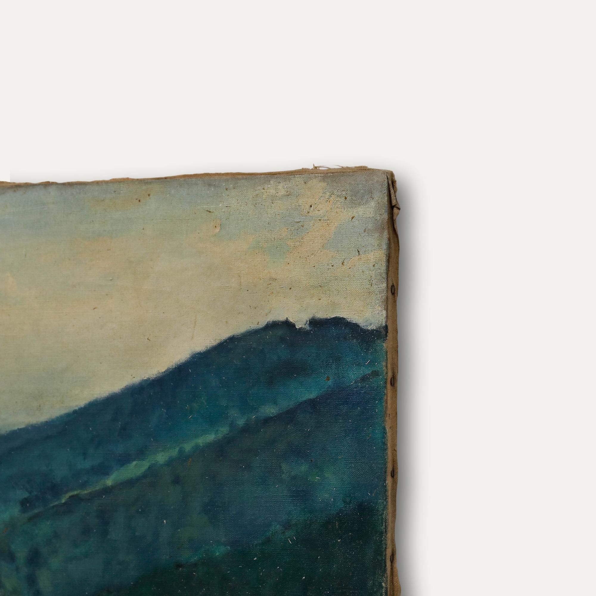 Pierre Neveu (b.1929) - 1950 Oil, Road Through The Valley For Sale 4
