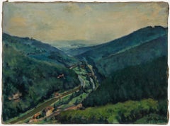 Pierre Neveu (b.1929) - 1950 Oil, Road Through The Valley