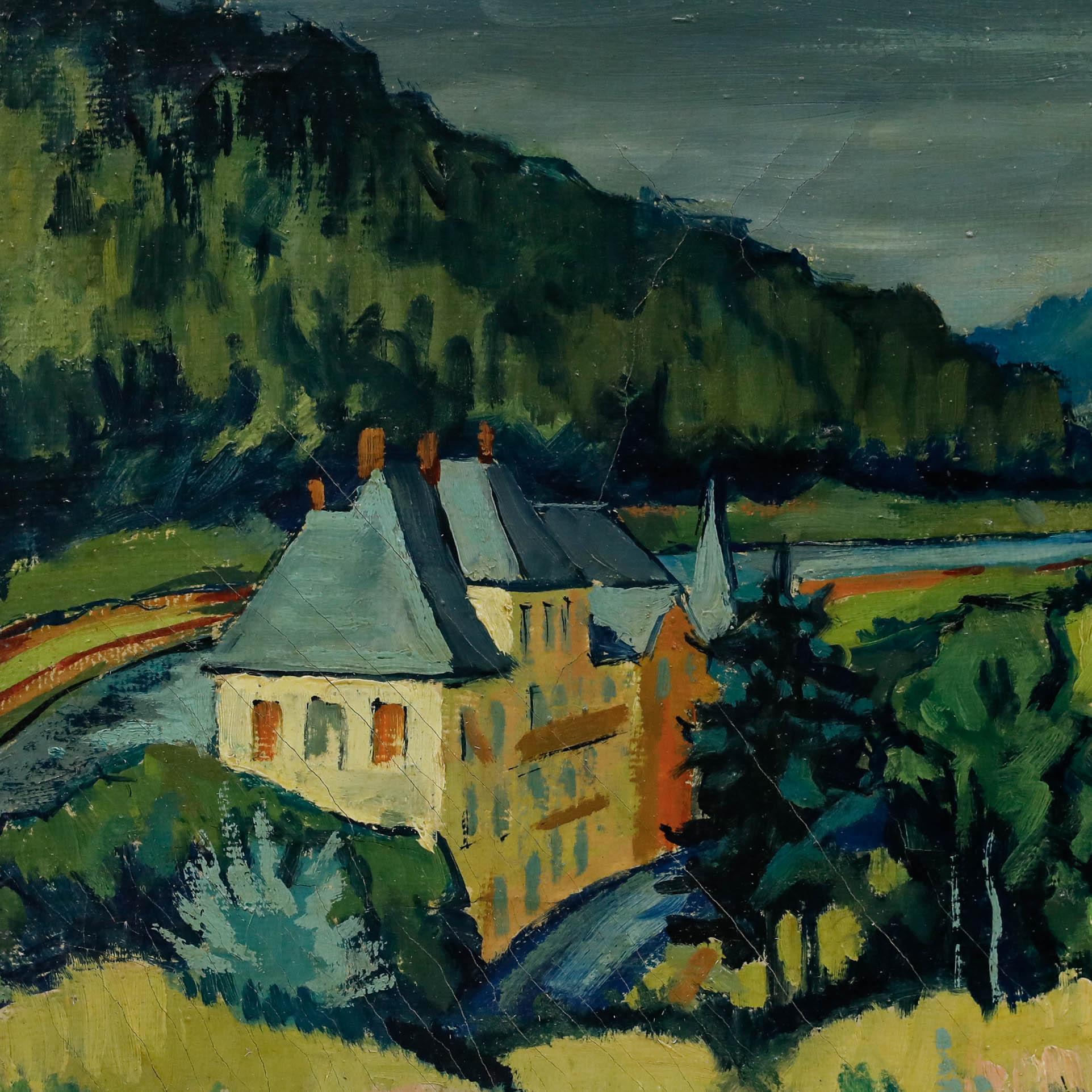 Pierre Neveu (b.1929) - 1953 Oil, Countryside in Bloom For Sale 3