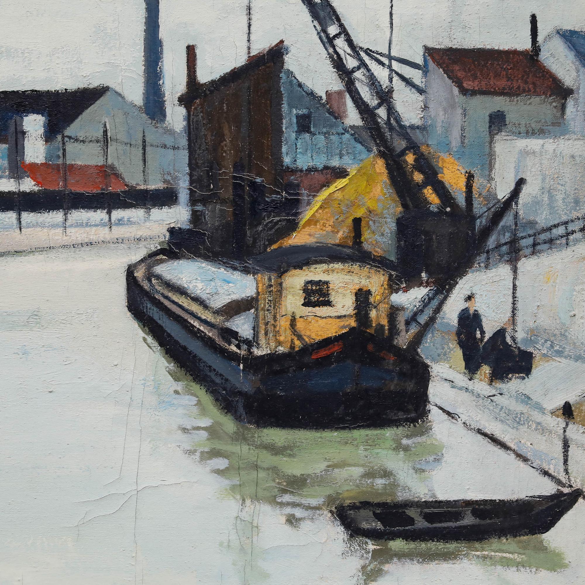 Pierre Neveu (b.1929) - 1956 Oil, Harbour Side For Sale 3