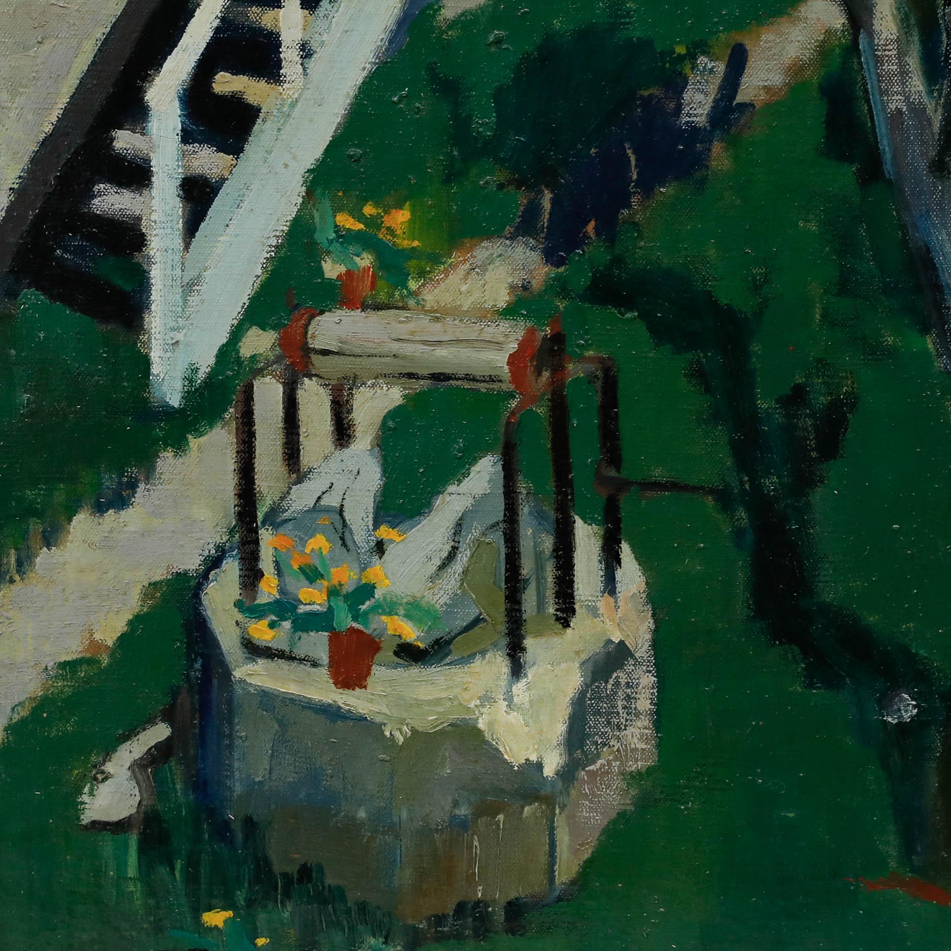 Pierre Neveu (b.1929) - 1956 Oil, Spring In The Garden For Sale 3