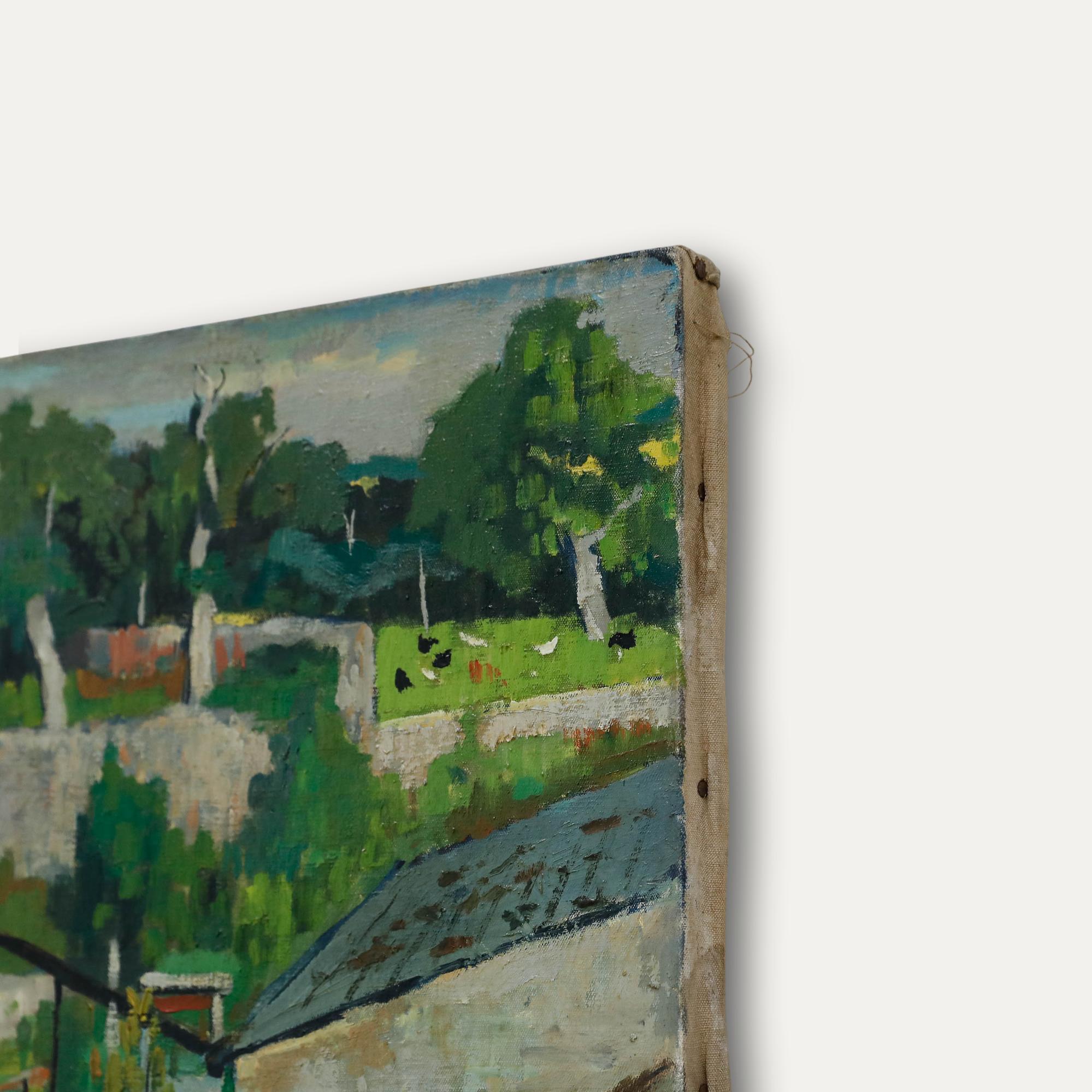 Pierre Neveu (b.1929) - 1956 Oil, Spring In The Garden For Sale 4