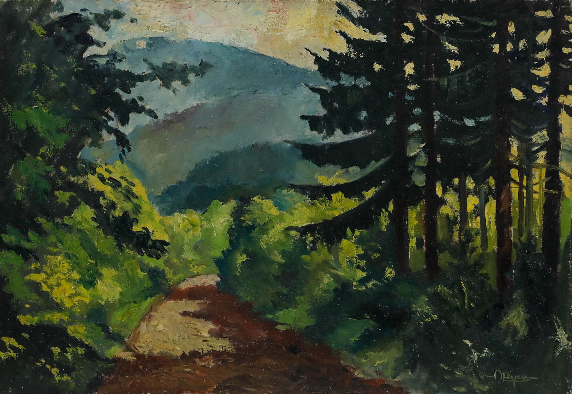 Pierre Neveu (b.1929) - 20th Century Oil, Forest in The Mountains For Sale 1