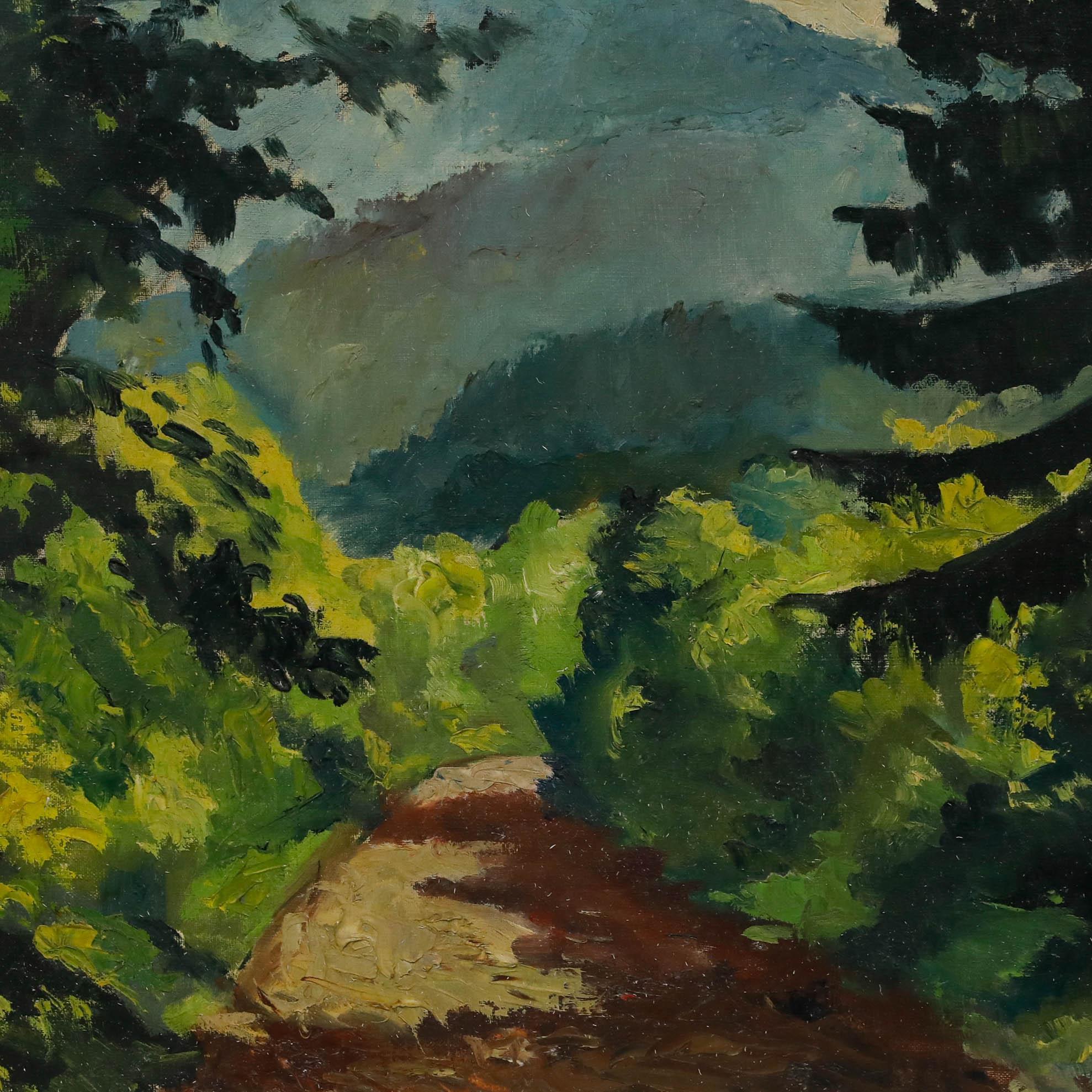 Pierre Neveu (b.1929) - 20th Century Oil, Forest in The Mountains For Sale 3