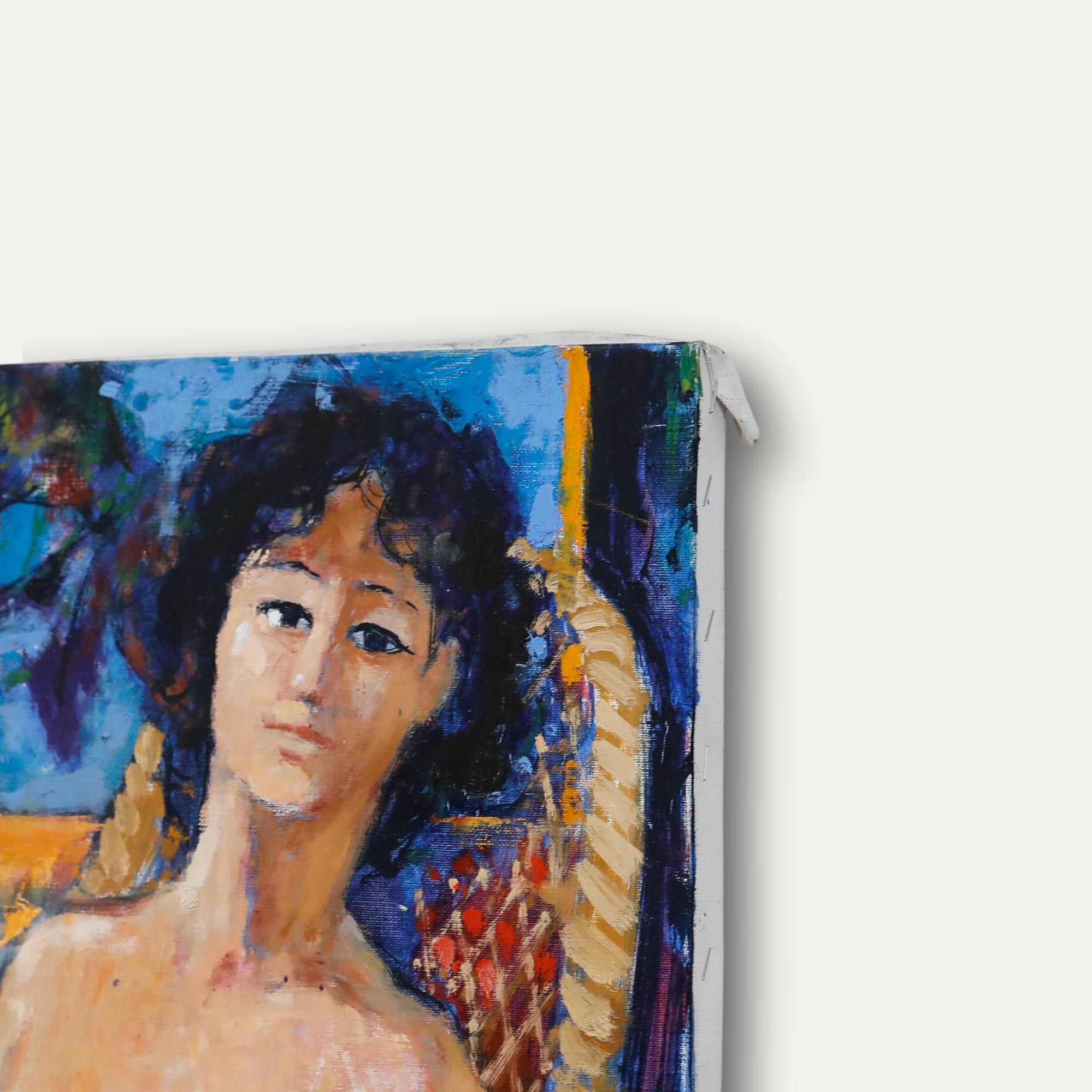 Pierre Neveu (b.1929) - 20th Century Oil, Nude in Armchair II For Sale 4