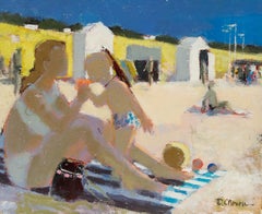 Pierre Neveu (geb.1929) - 20. Jahrhundert Öl, Am Strand