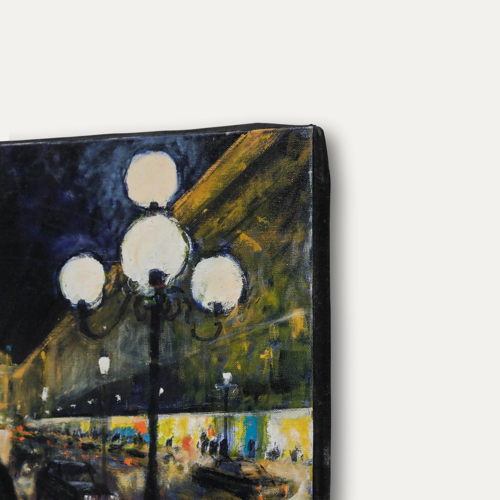 Pierre Neveu (b.1929) - Contemporary Oil, A Cold Night in Paris For Sale 4