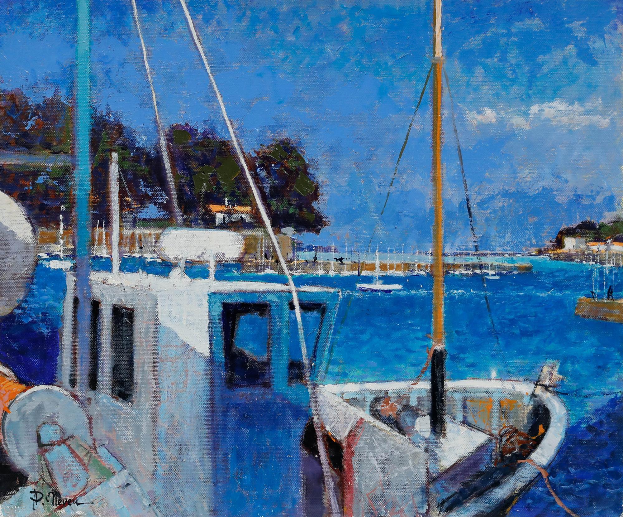 Pierre Neveu (b.1929) - Contemporary Oil, At the Marina For Sale 1