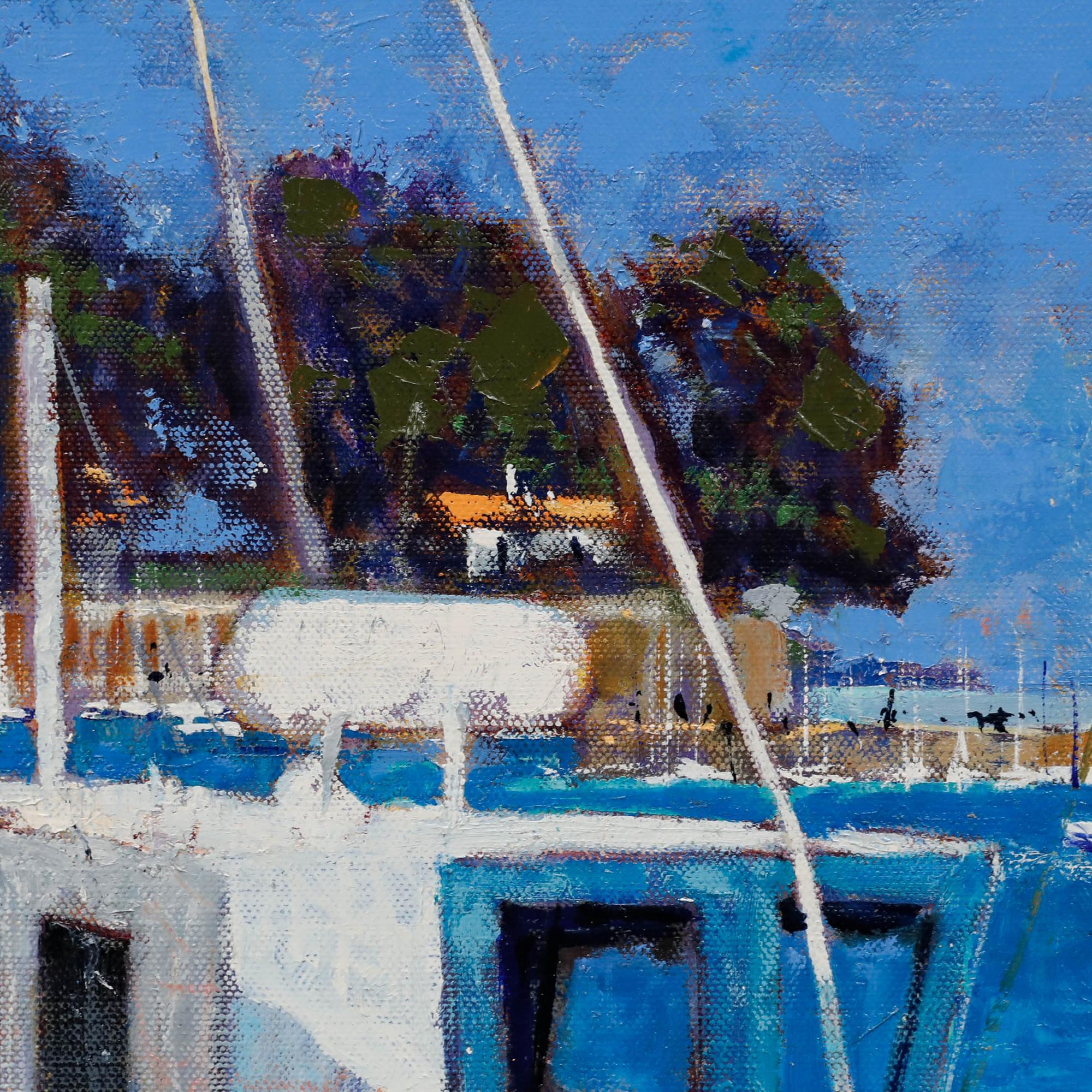 Pierre Neveu (b.1929) - Contemporary Oil, At the Marina For Sale 4
