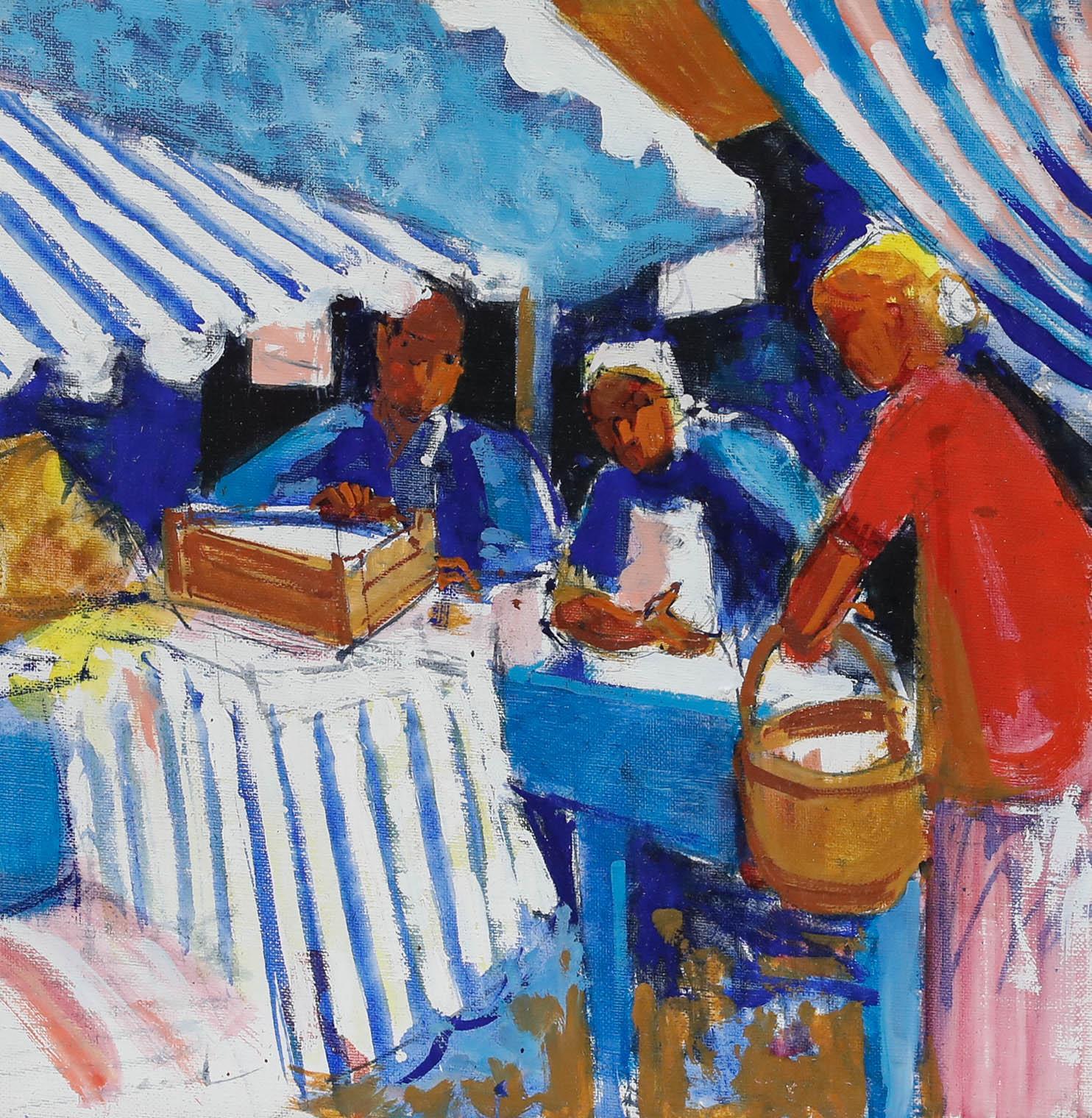 Pierre Neveu (b.1929) - Contemporary Oil, At The Market For Sale 1