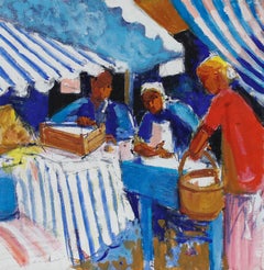 Pierre Neveu (b.1929) - Contemporary Oil, At The Market