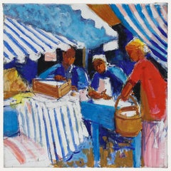 Pierre Neveu (b.1929) - Contemporary Oil, At The Market