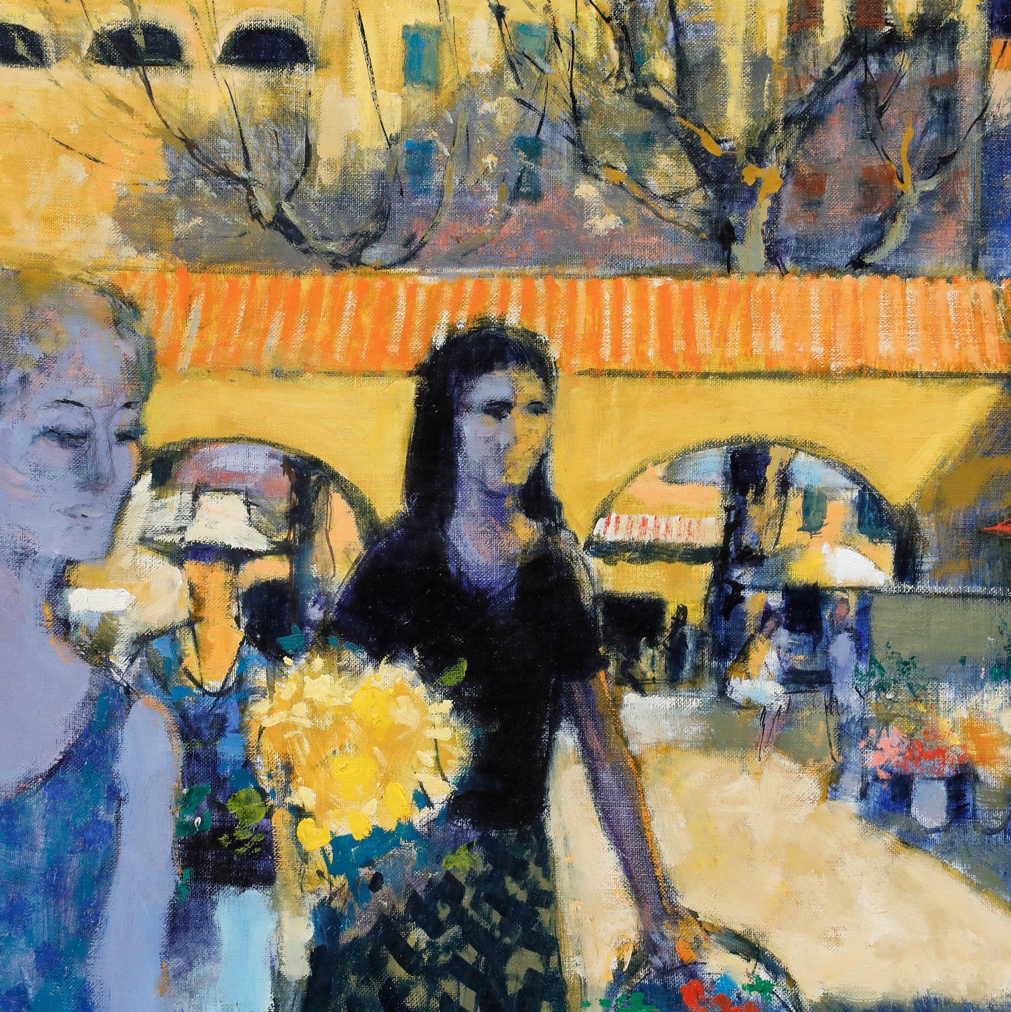 Pierre Neveu (b.1929) - Contemporary Oil, Menton le Marche For Sale 3