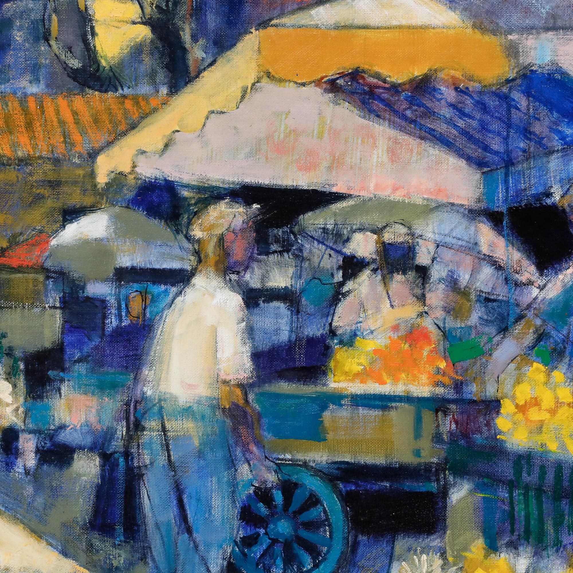Pierre Neveu (b.1929) - Contemporary Oil, Menton le Marche For Sale 4