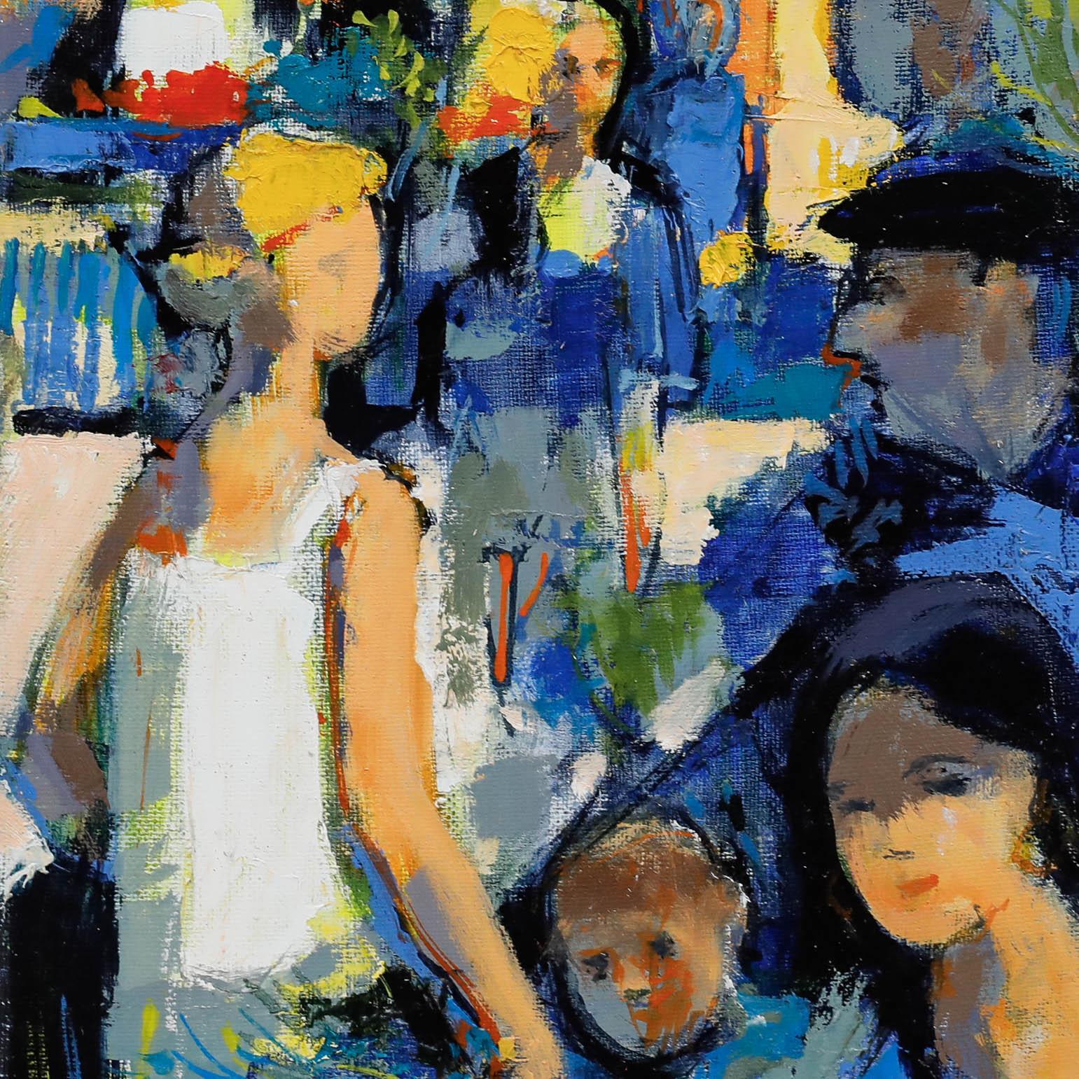 Pierre Neveu (b.1929) - Contemporary Oil, The Flower Market For Sale 3