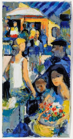 Pierre Neveu (b.1929) - Contemporary Oil, The Flower Market