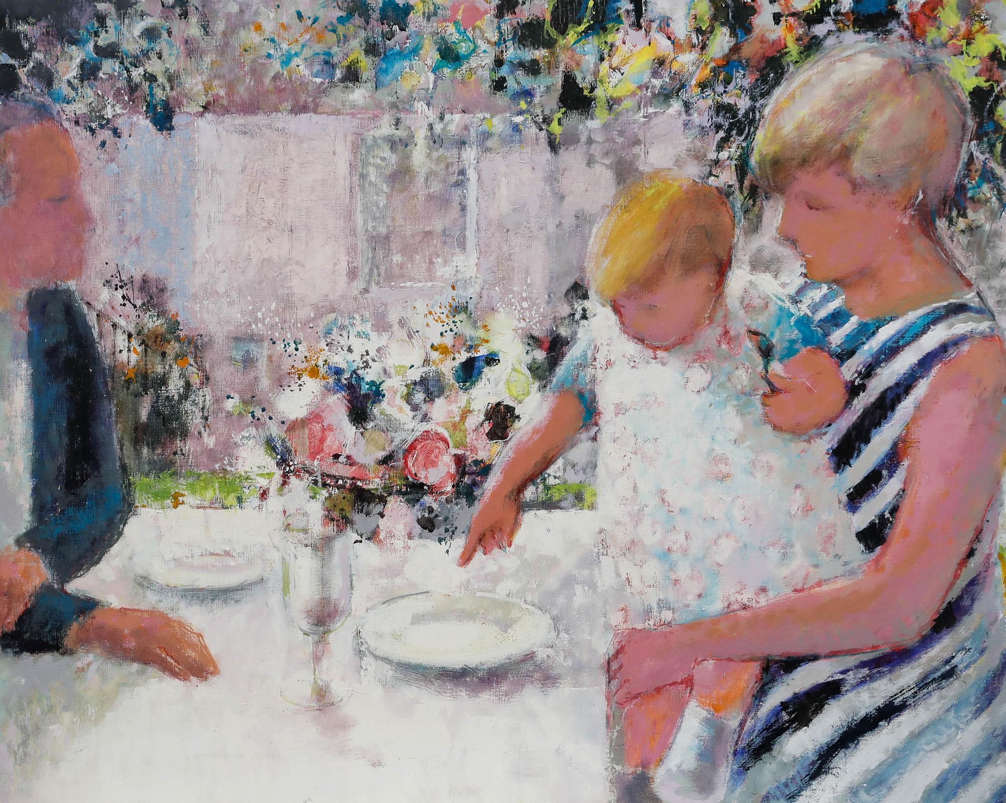 Pierre Neveu (b.1929) - Contemporary Oil, The Wedding Guests For Sale 1