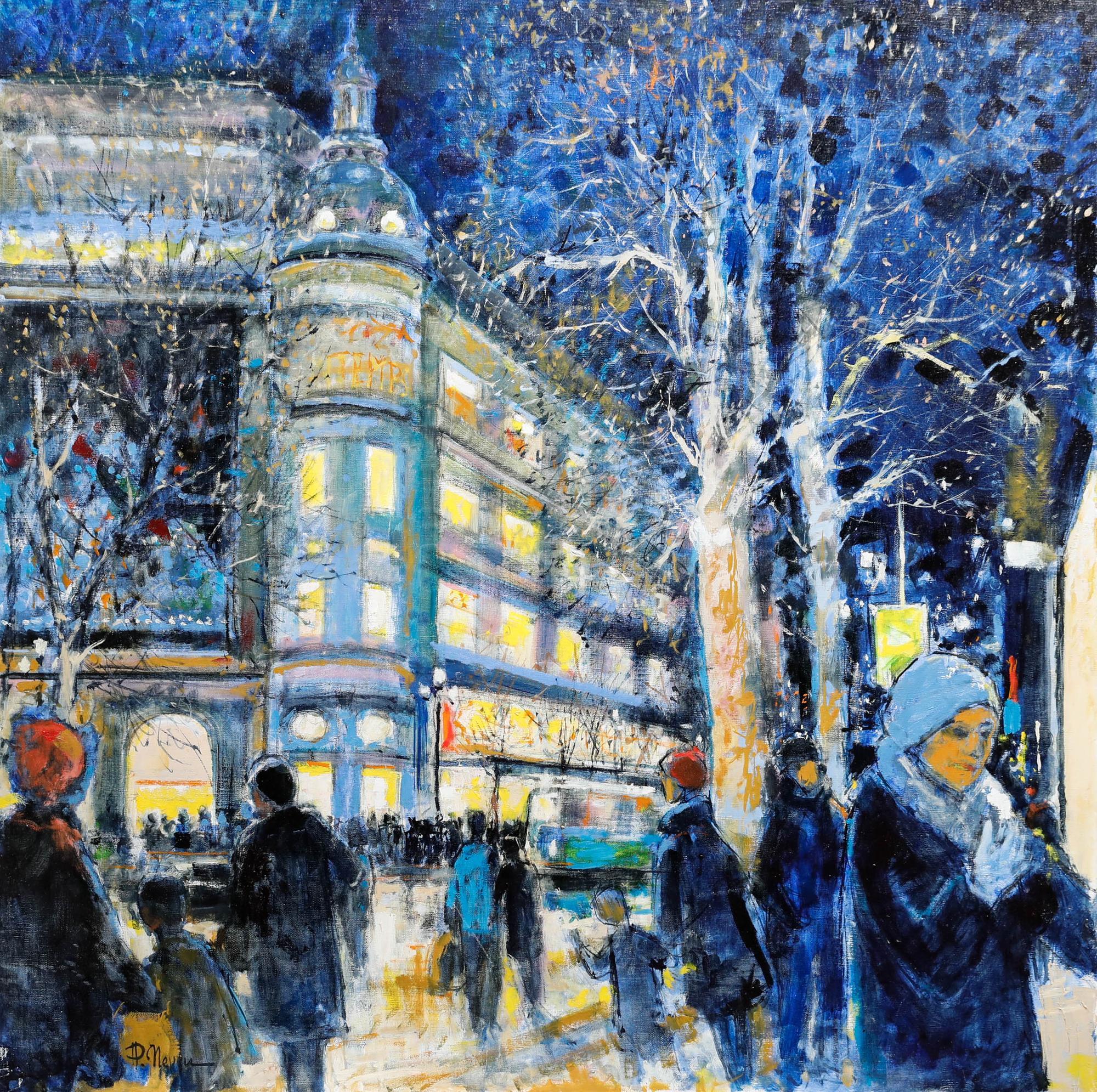 Pierre Neveu (b.1929) - Contemporary Oil, Winter in Paris For Sale 1