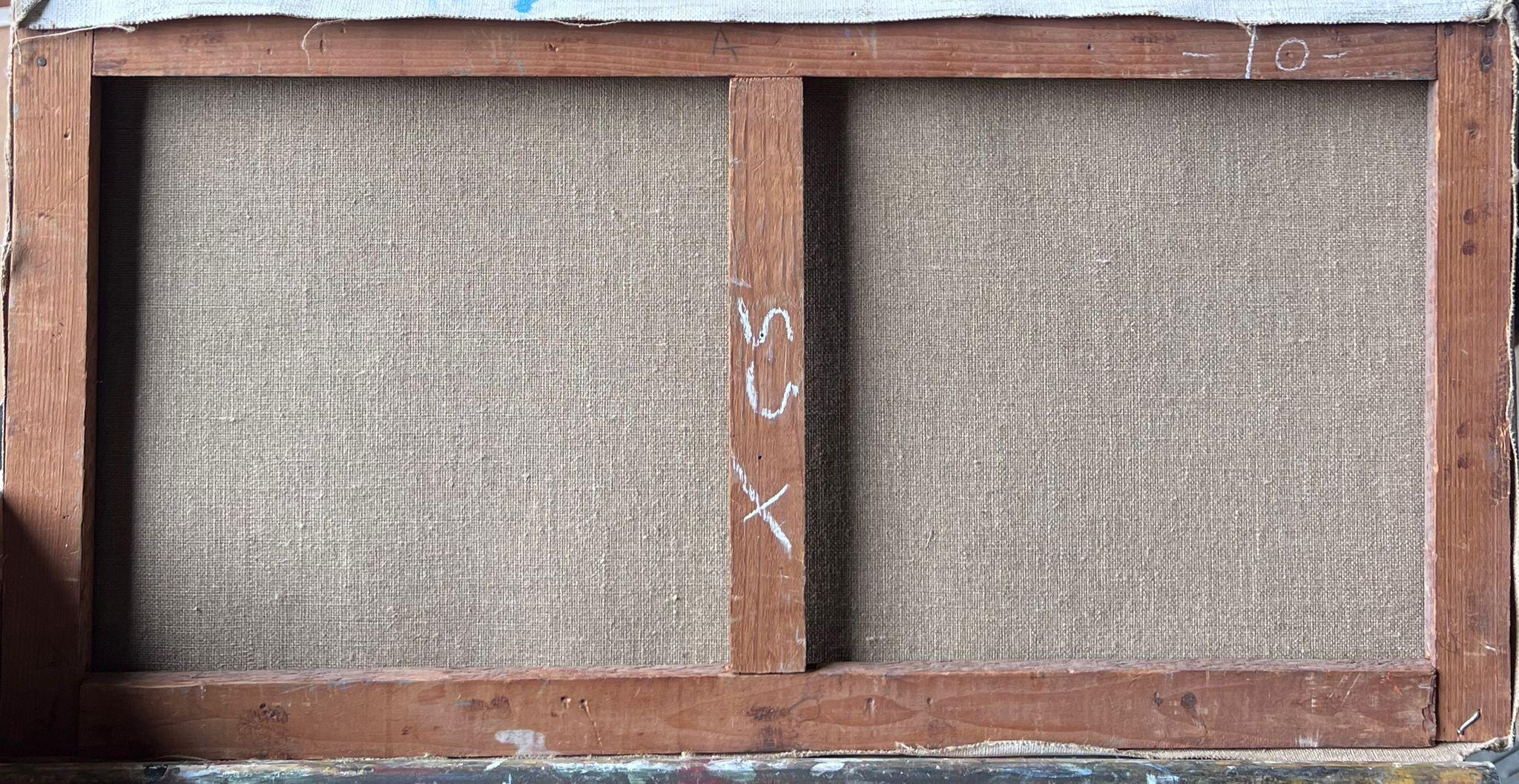 St. Tropez Skyline Dächer & Häuser 1970er Jahre Französisch Post Impression Ölgemälde im Angebot 4