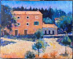 Sunlit Provencal Farmhouse Amid Trees And Fields In Apt France Oil Painting