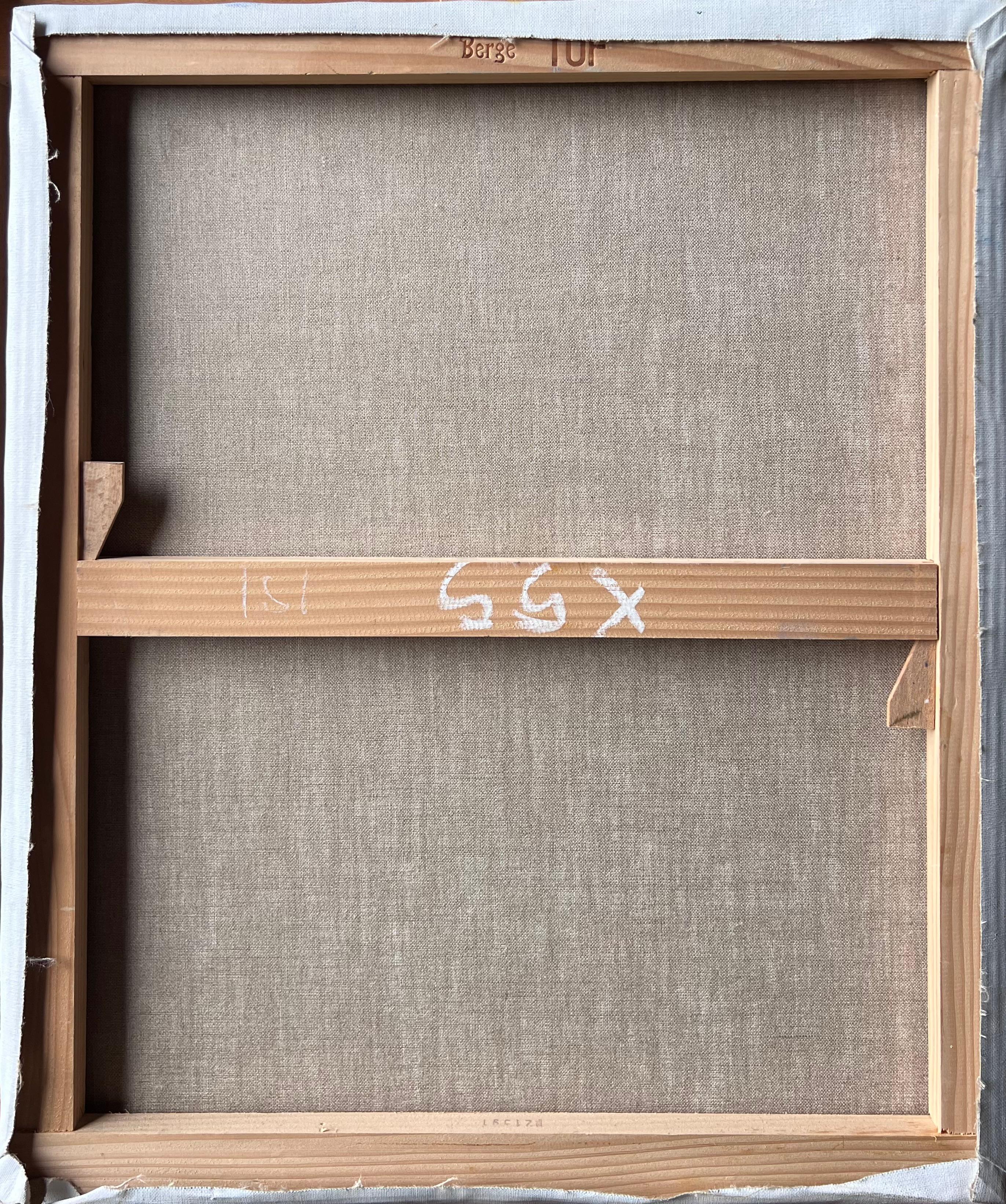 Frau auf verschneiter Pariser Opernstraße bei Nacht mit Lichtern Französisches Ölgemälde im Angebot 2