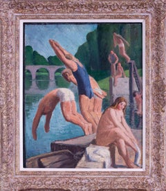 Pintura al óleo "Buceadores (Les Plongeurs)" del postimpresionista francés Pierre Noury