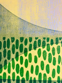 Stampa astratta modernista colorata e audace Monoprint Monotype Painting Print Pierre Obando